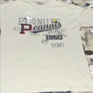 Peanuts Cream Graphic Tee with Red and Black Accents